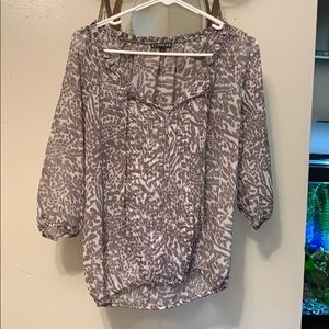 Animal print sheer blouse